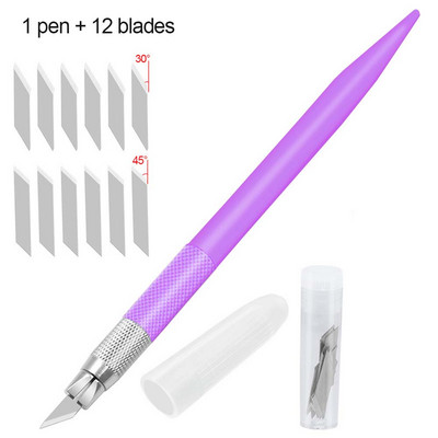 Uslužni nož za rezbarenje s 12 oštrica Scrapbooking Diy Ručni račun Rezač papira Umjetnički rezač Alati za graviranje Pribor za pisanje