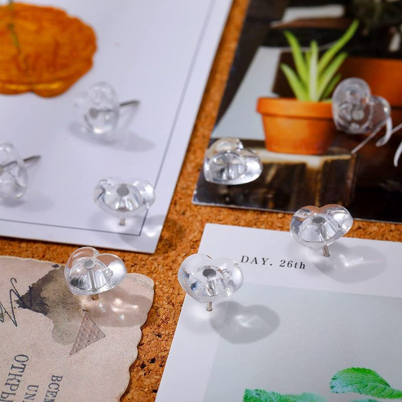 50/100db Szív alakú műanyag minőségi parafa tábla biztonsági színes nyomógombos tűk Irodai kellékek iskolai kellékek