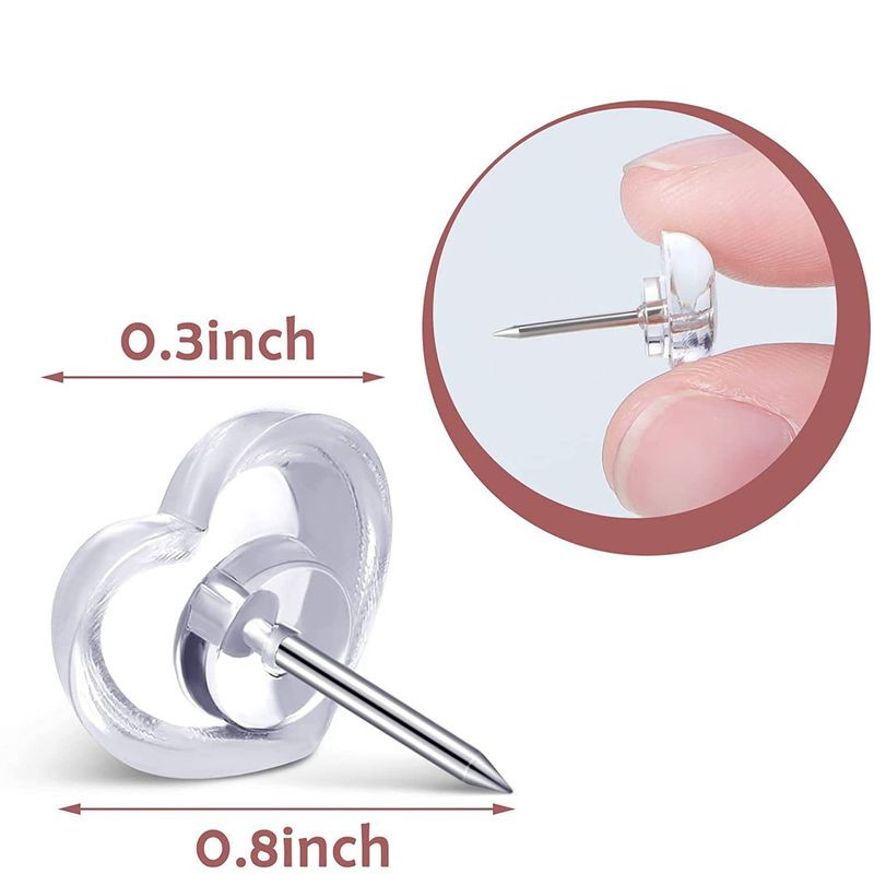 50/100db Szív alakú műanyag minőségi parafa tábla biztonsági színes nyomógombos tűk Irodai kellékek iskolai kellékek