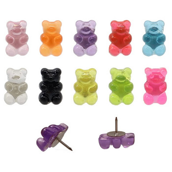 M17F 20 Pieces Bear Push Pins Διακοσμητικά Pushpin Creative Index Πινέζες για δείκτες πινάκων ανακοινώσεων Σχολικά είδη