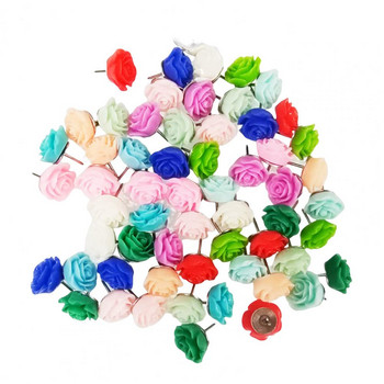 30 τεμ./Κουτί Όμορφες πρακτικές καρφίτσες από ρητίνη Δημιουργικά πολύχρωμα λουλούδια Πίνακας μηνυμάτων Πινακίδες φωτογραφίας Αναλώσιμα γραφείου