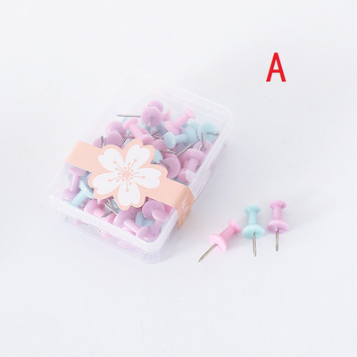 50 kom/kutiji kvačica s okruglom glavom u boji slatkiša, metalna igla otporna na hrđu, veleprodaja finog uredskog materijala, pribora