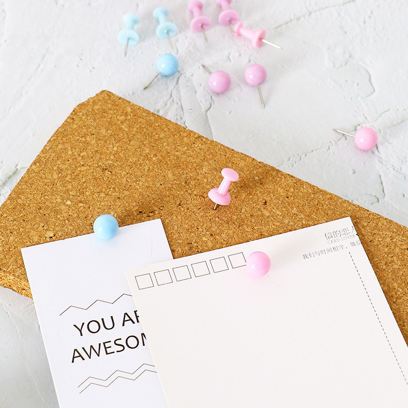 50 kom/kutiji kvačica s okruglom glavom u boji slatkiša, metalna igla otporna na hrđu, veleprodaja finog uredskog materijala, pribora