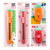 Pomoćni nož od 2 komada mrkve i jagode, dječji siguran prijenosni nož za brzu demontažu, mini uredski rezač papira, otvarač pisama