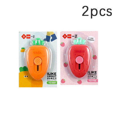 Pomoćni nož od 2 komada mrkve i jagode, dječji siguran prijenosni nož za brzu demontažu, mini uredski rezač papira, otvarač pisama