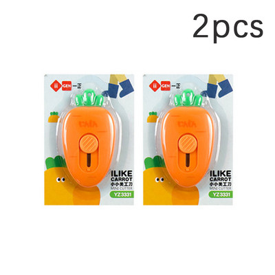 Pomoćni nož od 2 komada mrkve i jagode, dječji siguran prijenosni nož za brzu demontažu, mini uredski rezač papira, otvarač pisama