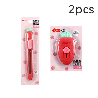 Pomoćni nož od 2 komada mrkve i jagode, dječji siguran prijenosni nož za brzu demontažu, mini uredski rezač papira, otvarač pisama