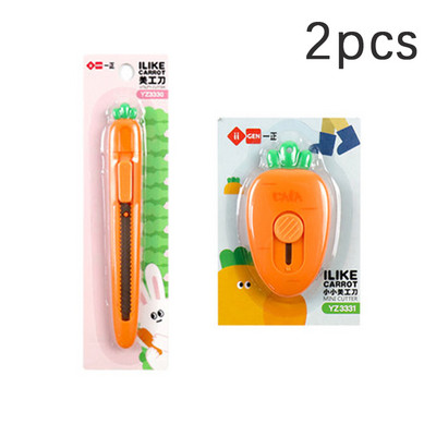 Pomoćni nož od 2 komada mrkve i jagode, dječji siguran prijenosni nož za brzu demontažu, mini uredski rezač papira, otvarač pisama