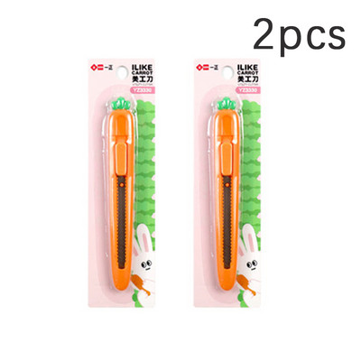 Pomoćni nož od 2 komada mrkve i jagode, dječji siguran prijenosni nož za brzu demontažu, mini uredski rezač papira, otvarač pisama