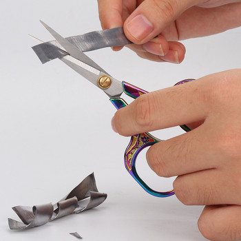 Ретро Plum Blossom Ножици Канцеларски материали Неръждаема стомана Европейски ножици за кръстат бод Ръчни студентски канцеларски ножици