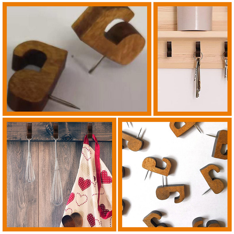20 kom. Drvena kuka kopča za palčeve Pribor za karte Zidni radni stol Praktične hvataljke za palčeve Višenamjenski ženski uredski dekor
