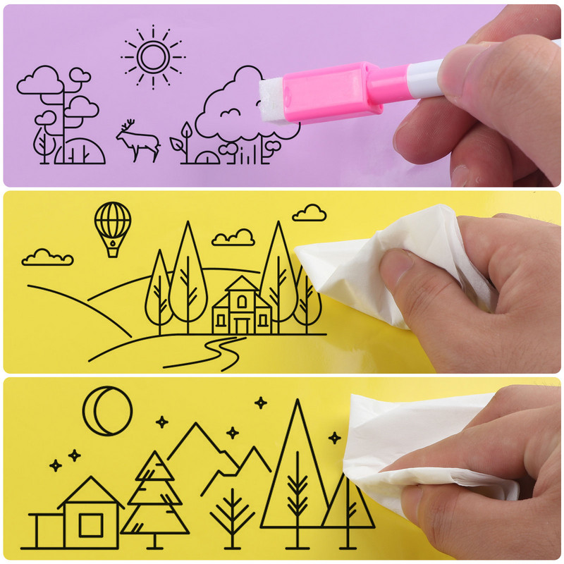 8 vnt./stal. Spalvingas juodas mokyklinis baltos lentos rašiklis Sausas baltas lentos žymekliai, įmontuoti trintukas Mokinių vaikų piešimo rašiklis