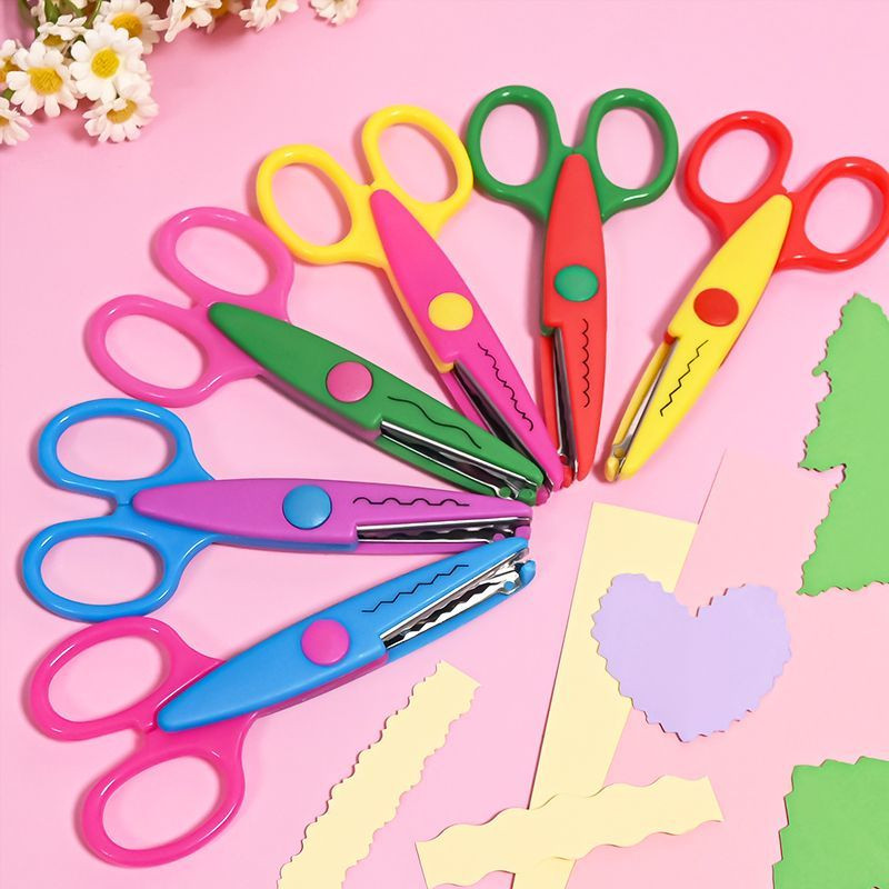 Mežģīņu Šķēres Viļņots Raksts Albums Papīrs Foto rīki Dienasgrāmata Apdares Drošības Šķēres 6 Stili Atlase Kancelejas Šķēres