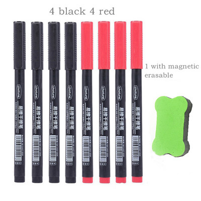 „Haile“ 8 vnt., 0,5 mm nutrinamas baltos lentos rašiklis, juodos/mėlynos/raudonos spalvos rašalo juodos/raudonos spalvos rašalo žymeklis mokyklos biuro meniniam rašymui raštinės reikmenys