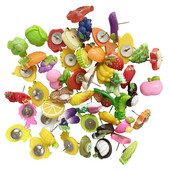 30 vnt. vaisinės daržovės formos stumdomi smeigtukai Nykščio smeigtukai lentos smeigtukai Piešimo nuotraukos Sieninės smeigės Biuro reikmenys