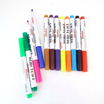 8/12 Colors White Board Maker Στυλό Whiteboard Marker Liquid Chalk Erasable Glass Ceramics DIY Drawing Pen Office