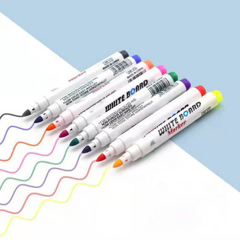 8/12 Colors White Board Maker Στυλό Whiteboard Marker Liquid Chalk Erasable Glass Ceramics DIY Drawing Pen Office