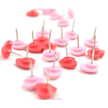 Σχήμα καρδιάς 100 τμχ Πλαστική Πίνακας Φελλού Ποιότητας Ασφαλείας Χρωματιστές Πινέζες Πινέζες Σχολικά Αξεσουάρ Γραφείου Ροζ