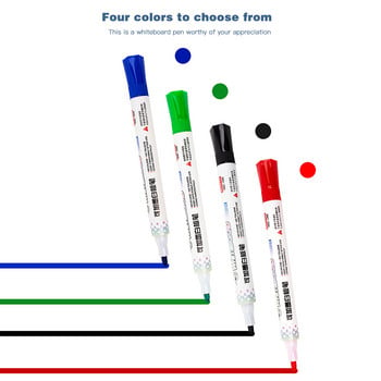 4 τεμάχια/Σετ Μαρκαδόρο με δυνατότητα διαγραφής λευκού πίνακα Μεγάλης χωρητικότητας Επαναλαμβανόμενο γέμισμα Easy Erase Πολύχρωμο στυλό λευκού πίνακα Σχολική προμήθεια