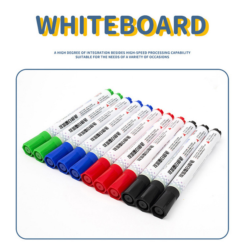 4 db/szett törölhető tábla jelölő toll nagy kapacitású, ismételt kitöltés Egyszerűen törölhető színes tábla toll iskolai kellék