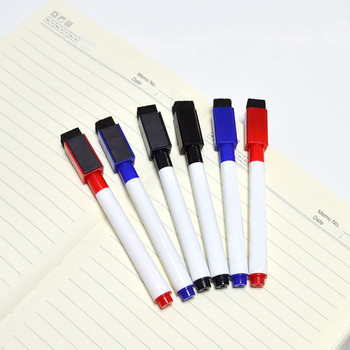 10 τεμ/ παρτίδα κόκκινο μπλε μαύρο Στυλό σχολικής τάξης Λευκός πίνακας Ξηρός μαρκαδόροι ενσωματωμένοι Γόμα Μαθητικό στυλό για παιδιά