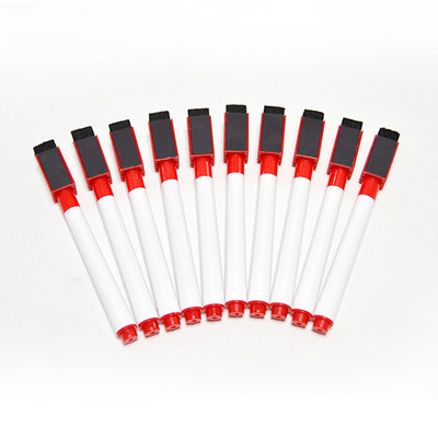 10db/tétel piros kék fekete Iskolai tantermi tábla toll száraz fehér tábla markerek beépített radír Diák gyerek rajztoll