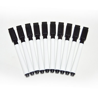 10db/tétel piros kék fekete Iskolai tantermi tábla toll száraz fehér tábla markerek beépített radír Diák gyerek rajztoll