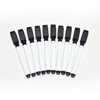 10db/tétel piros kék fekete Iskolai tantermi tábla toll száraz fehér tábla markerek beépített radír Diák gyerek rajztoll