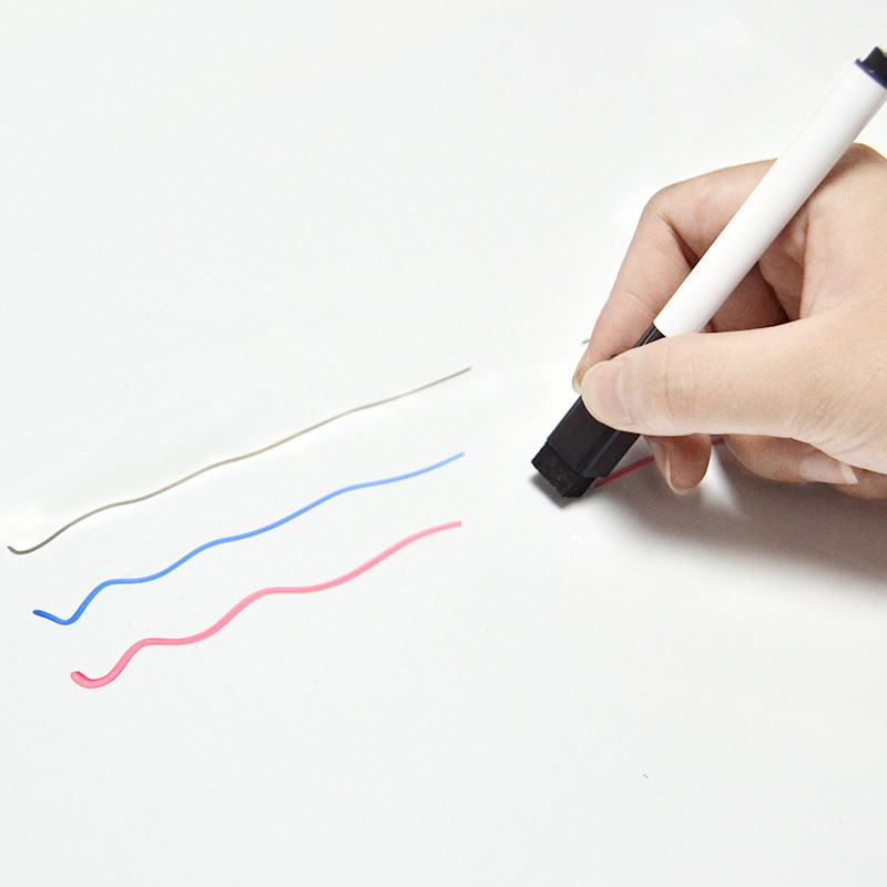 10db/tétel piros kék fekete Iskolai tantermi tábla toll száraz fehér tábla markerek beépített radír Diák gyerek rajztoll