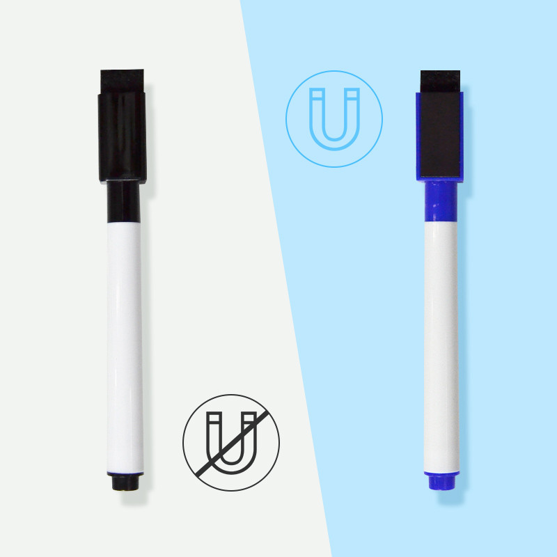 10db/tétel piros kék fekete Iskolai tantermi tábla toll száraz fehér tábla markerek beépített radír Diák gyerek rajztoll