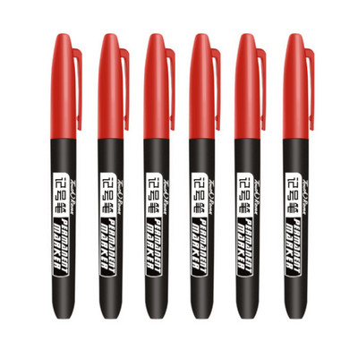 6 kom/set 1,5 mm masne trajne flomastere vodootporne crne/plave/crvene tinte flomasteri s perom Školski pribor Pribor