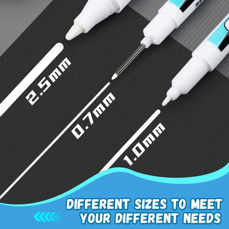 Su nuolatiniais žymekliais metalui medžiui stiklo keramikai kvėpuojantis žymeklis Aliejiniai balti rašikliai vandeniui atsparus padangos grafiti pramoninis rašiklis