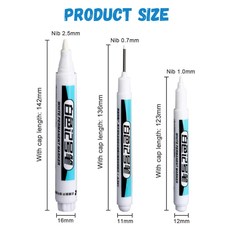 Su nuolatiniais žymekliais metalui medžiui stiklo keramikai kvėpuojantis žymeklis Aliejiniai balti rašikliai vandeniui atsparus padangos grafiti pramoninis rašiklis