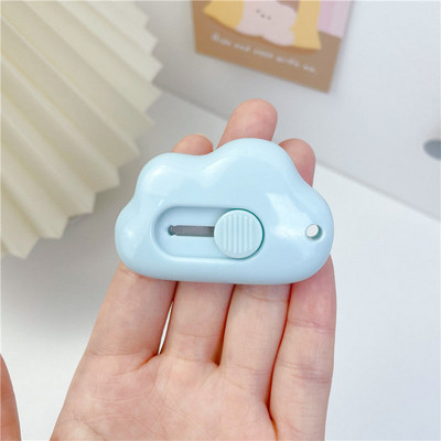 3Pcs Kawaii Mini Clouds Slatka studentska omotnica za raspakiranje s rezačem papira Omatanje rezačem Oštrica koja se može puniti Otvarač kutije za papir