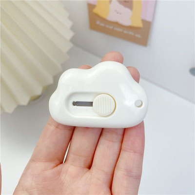 3Pcs Kawaii Mini Clouds Slatka studentska omotnica za raspakiranje s rezačem papira Omatanje rezačem Oštrica koja se može puniti Otvarač kutije za papir