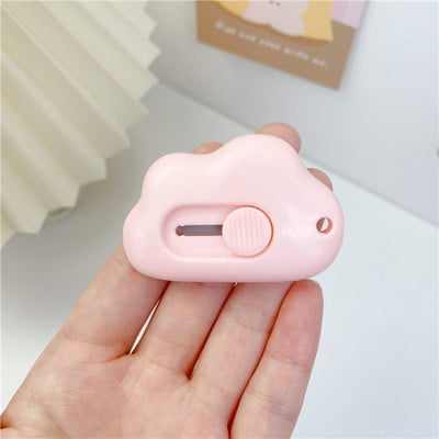 3Pcs Kawaii Mini Clouds Slatka studentska omotnica za raspakiranje s rezačem papira Omatanje rezačem Oštrica koja se može puniti Otvarač kutije za papir