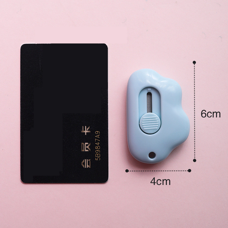 3Pcs Kawaii Mini Clouds Slatka studentska omotnica za raspakiranje s rezačem papira Omatanje rezačem Oštrica koja se može puniti Otvarač kutije za papir