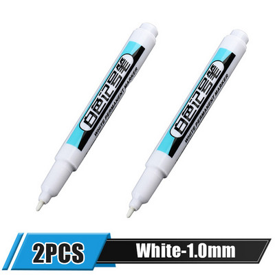 3 vnt. baltos spalvos nuolatinių dažų rašiklio rinkinys, skirtas medienai uolienai, plastikui, odai, stiklui, akmeniui, metalui drobei, keraminiam giliųjų skylių žymekliui 0,7/1,0/2,5 mm