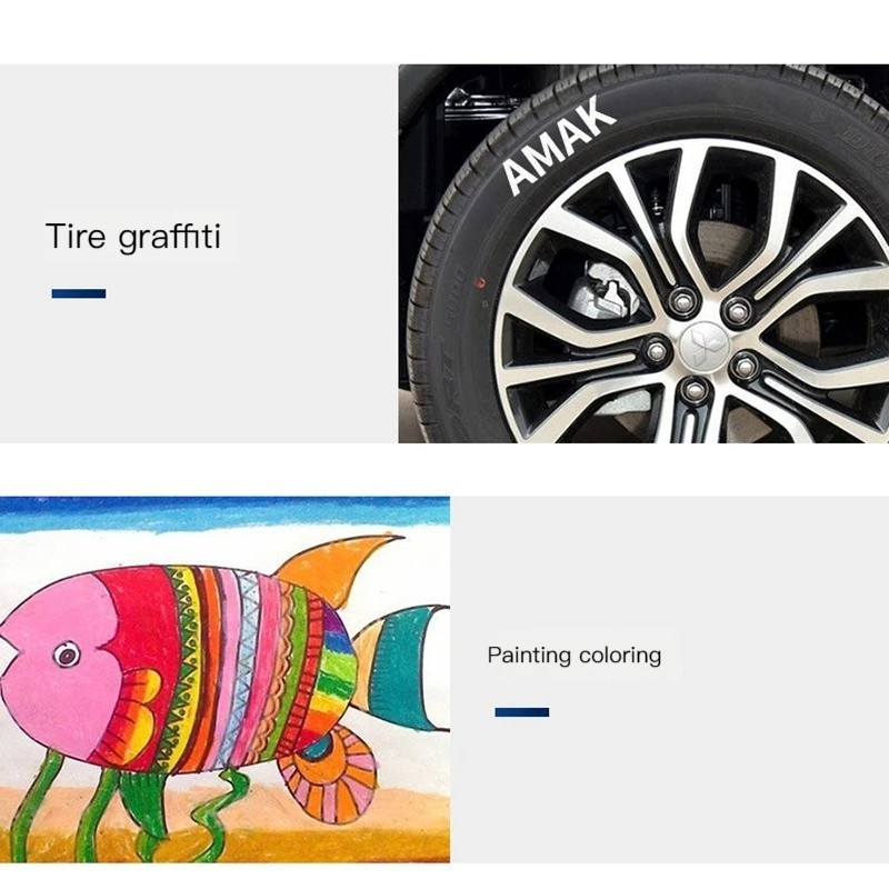 3 vnt. baltos spalvos nuolatinių dažų rašiklio rinkinys, skirtas medienai uolienai, plastikui, odai, stiklui, akmeniui, metalui drobei, keraminiam giliųjų skylių žymekliui 0,7/1,0/2,5 mm