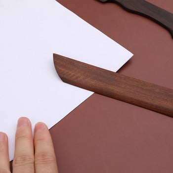 1 бр. Нож от масивна дървесина, дървен нож за хартия, отварачка, автоматичен отскок, опаковане, рязане Направи си сам калиграфски нож за оризова хартия