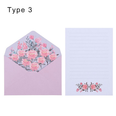 6 ks Potlačená kvetinová sada Obálka Kawaii Papiernictvo Svadobné blahoželanie Obálka Pozvánka List Papier Kancelárske školské potreby