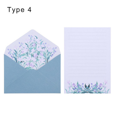 6 ks Potlačená kvetinová sada Obálka Kawaii Papiernictvo Svadobné blahoželanie Obálka Pozvánka List Papier Kancelárske školské potreby