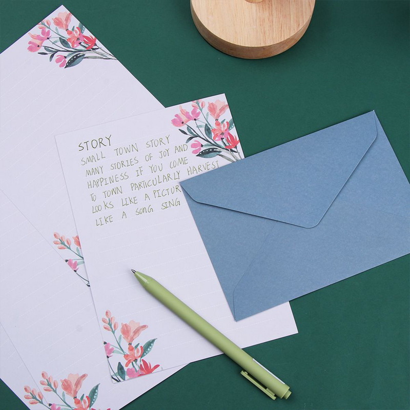 6 ks Potlačená kvetinová sada Obálka Kawaii Papiernictvo Svadobné blahoželanie Obálka Pozvánka List Papier Kancelárske školské potreby
