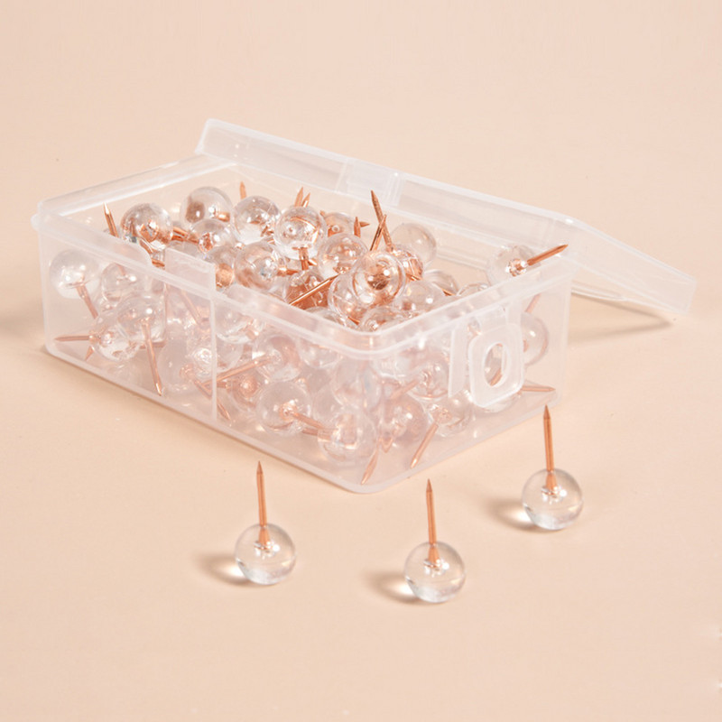 100db/doboz Golyós/I-Shape fém térképrögzítők Akril csapszegek Akril fej acélhegyű parafa tábla iskolai kellékek