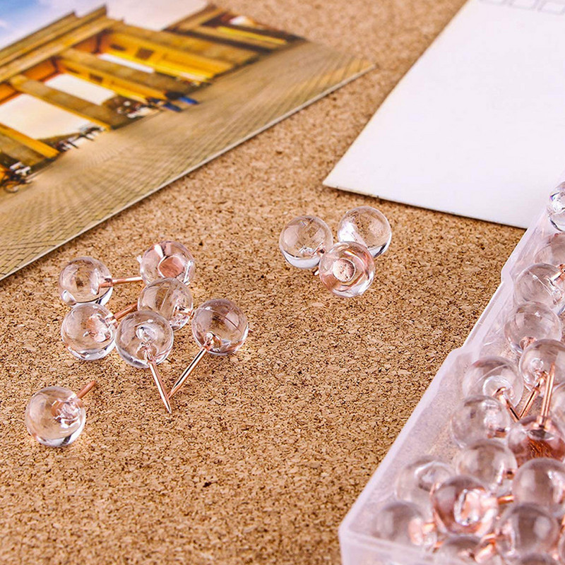 100db/doboz Golyós/I-Shape fém térképrögzítők Akril csapszegek Akril fej acélhegyű parafa tábla iskolai kellékek