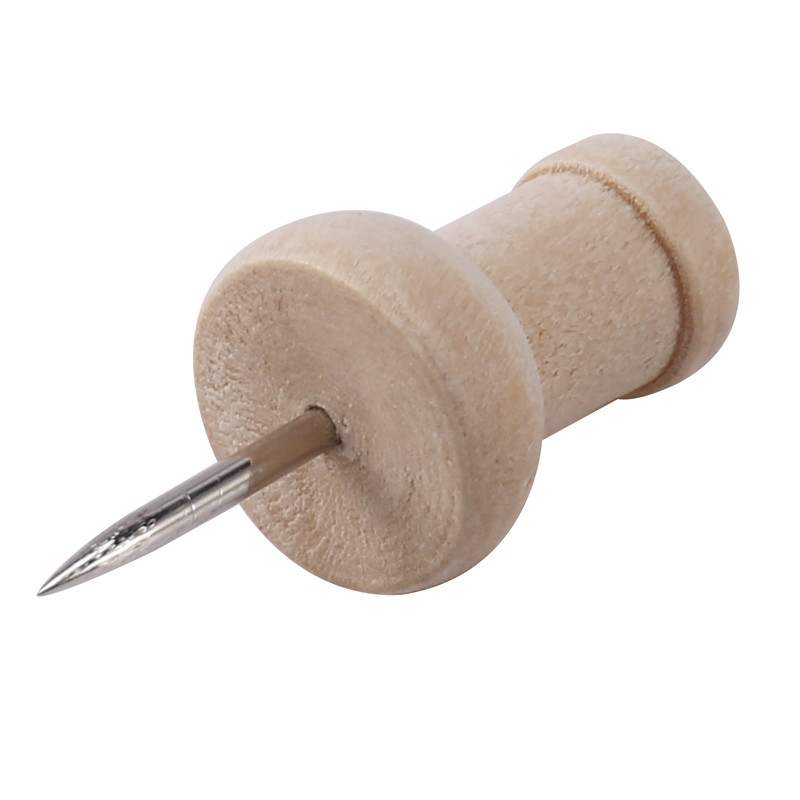 80 vnt. H formos mediniai dekoratyviniai smeigtukai, medinė galvutė ir plieniniai smeigtukai nuotraukoms, žemėlapiams ir kamštinėms lentoms