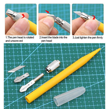 Art Knife Pen Blade Резачка за хартия Прецизен занаятчийски нож за рязане Направи си сам ръчна лента за акаунт Нож за дърворезба от кожен плат Нож за скулптура