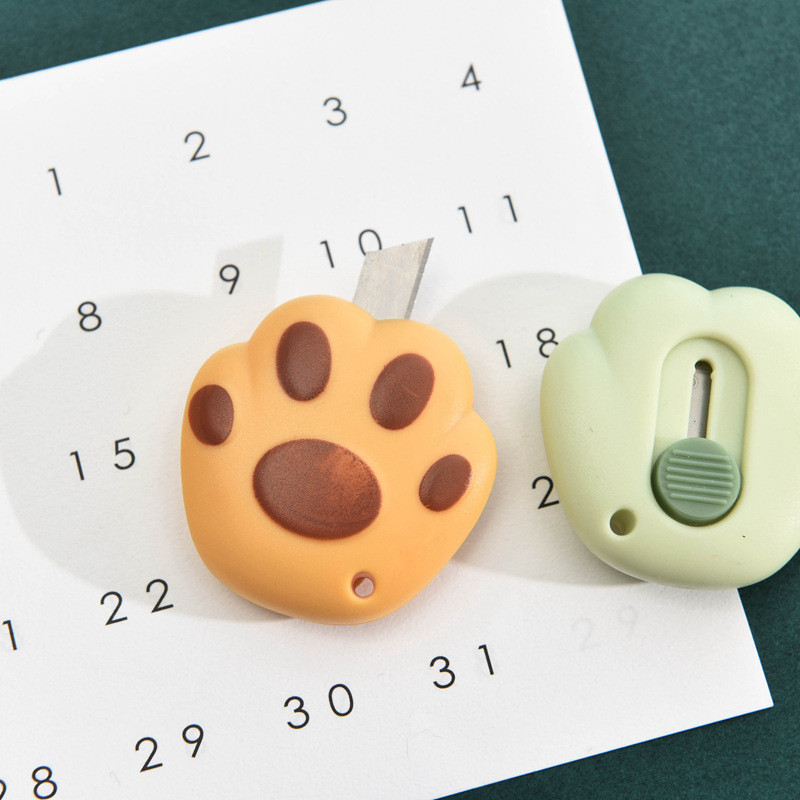 YUSHEN Cat Paw Knife Papeleria džepni nož za pisaći pribor Slatki sklopivi nož Rezač za kutije Pretty Utility Knife Cutter Paper