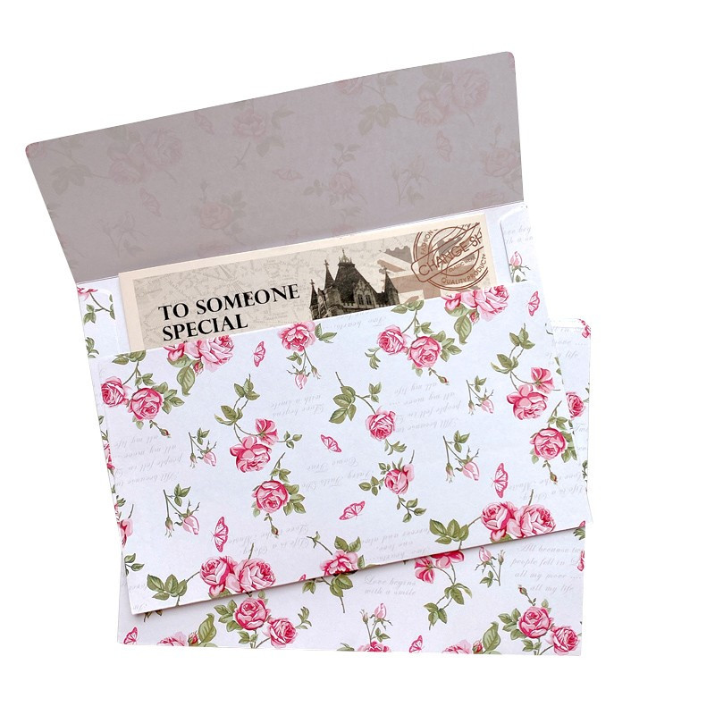10 ks/lot obálok s okienkom, kvetinový darček, kvetinový dizajn, papierové obálky, farebné vášnivé deti, študenti, píšu listy, papier pre domácich majstrov