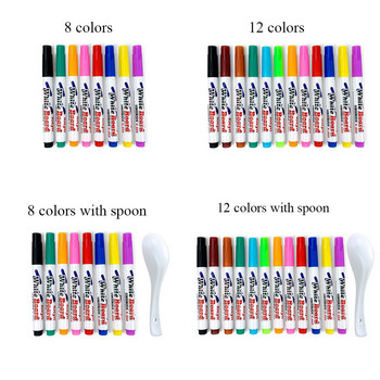 Αναλώσιμα γραφής 8/12 ΤΕΜ. Μαγικό νερό Ζωγραφικής Μαγικής Πένας με Σβήσιμο Floating Pen Colorful Mark Pen for Whiteboard Markers